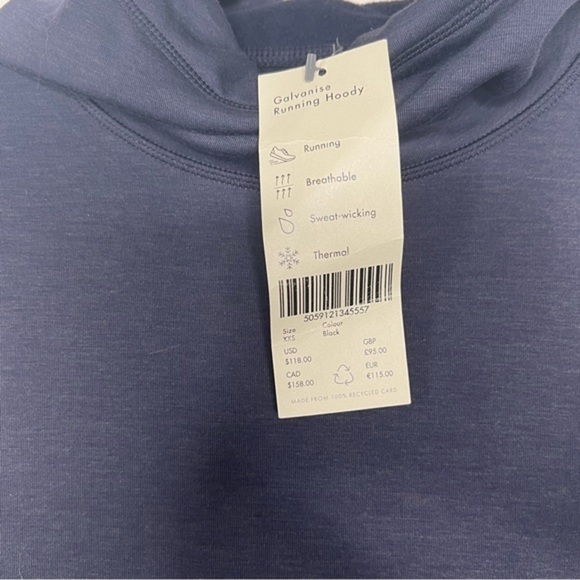 Sweaty Betty Galvanise Running Hoody, Black, size XXS NWT - Picture 2 of 6